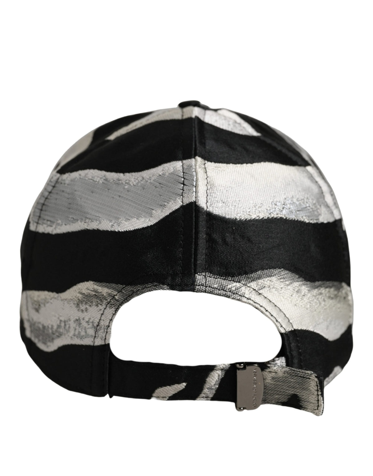Casquette de baseball Dolce & Gabbana pour homme noire à motif zèbre argenté