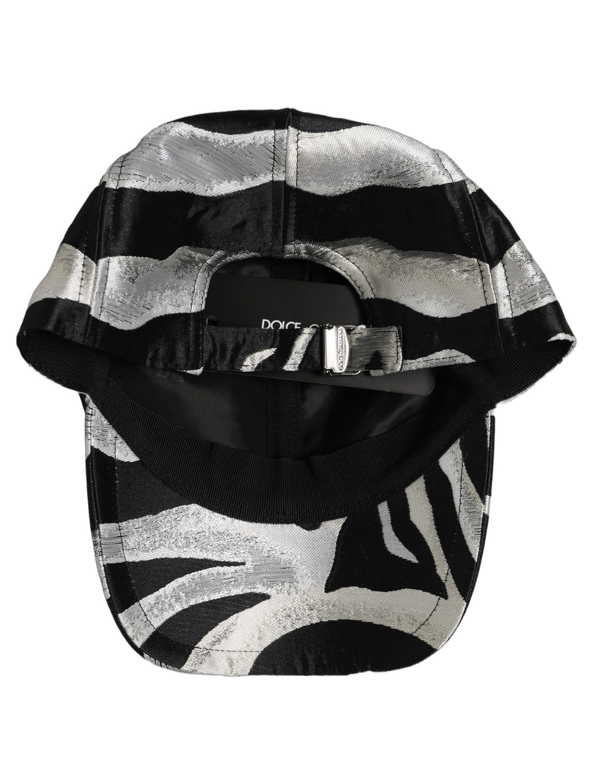 Casquette de baseball Dolce & Gabbana pour homme noire à motif zèbre argenté