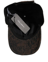 Dolce & Gabbana Homme Casquette de Baseball Marron en Coton Vieilli