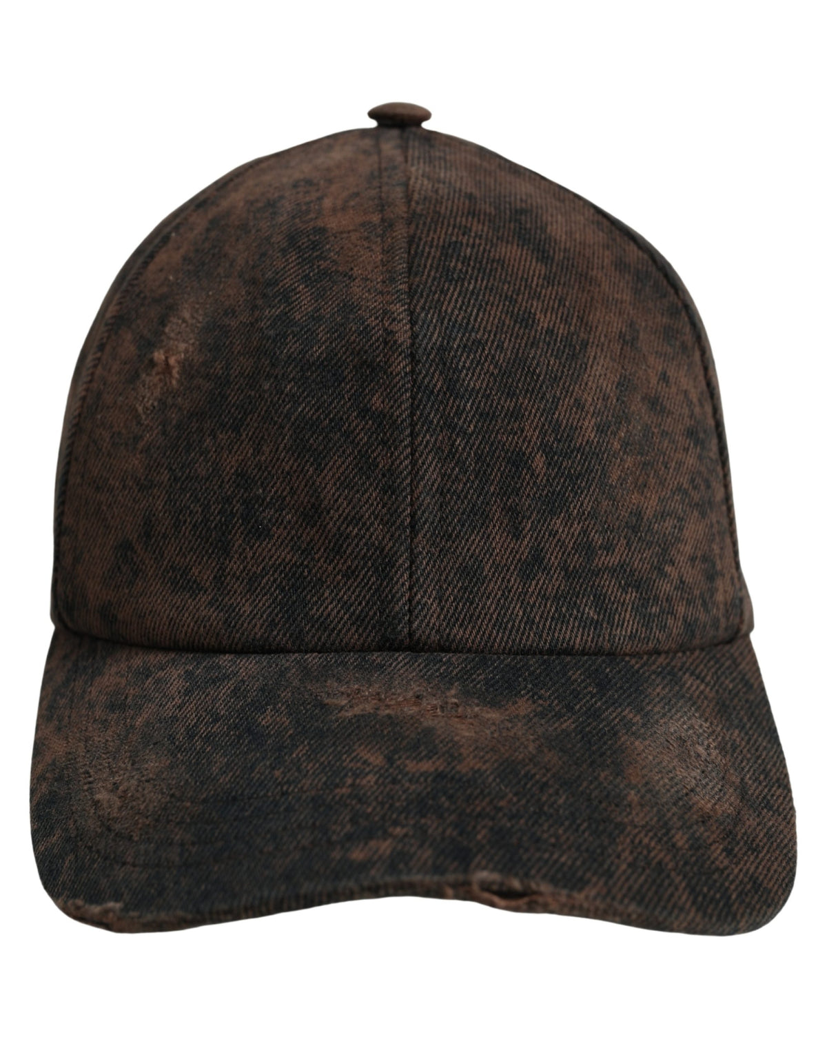 Dolce & Gabbana Homme Casquette de Baseball Marron en Coton Vieilli