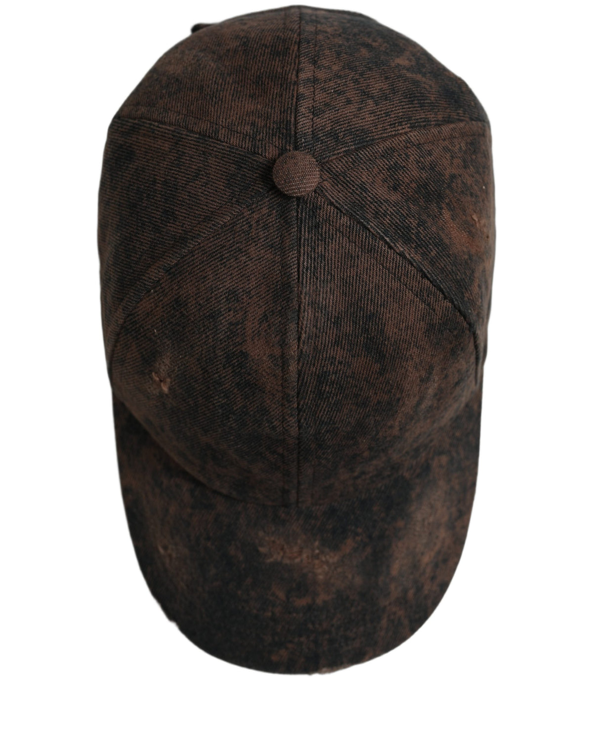 Dolce & Gabbana Homme Casquette de Baseball Marron en Coton Vieilli