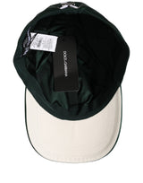 Casquette de baseball homme Dolce & Gabbana en coton vert foncé à 6 pans