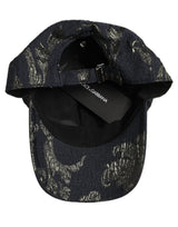 Casquette de baseball en coton Barocco noir à motif floral Dolce & Gabbana pour homme