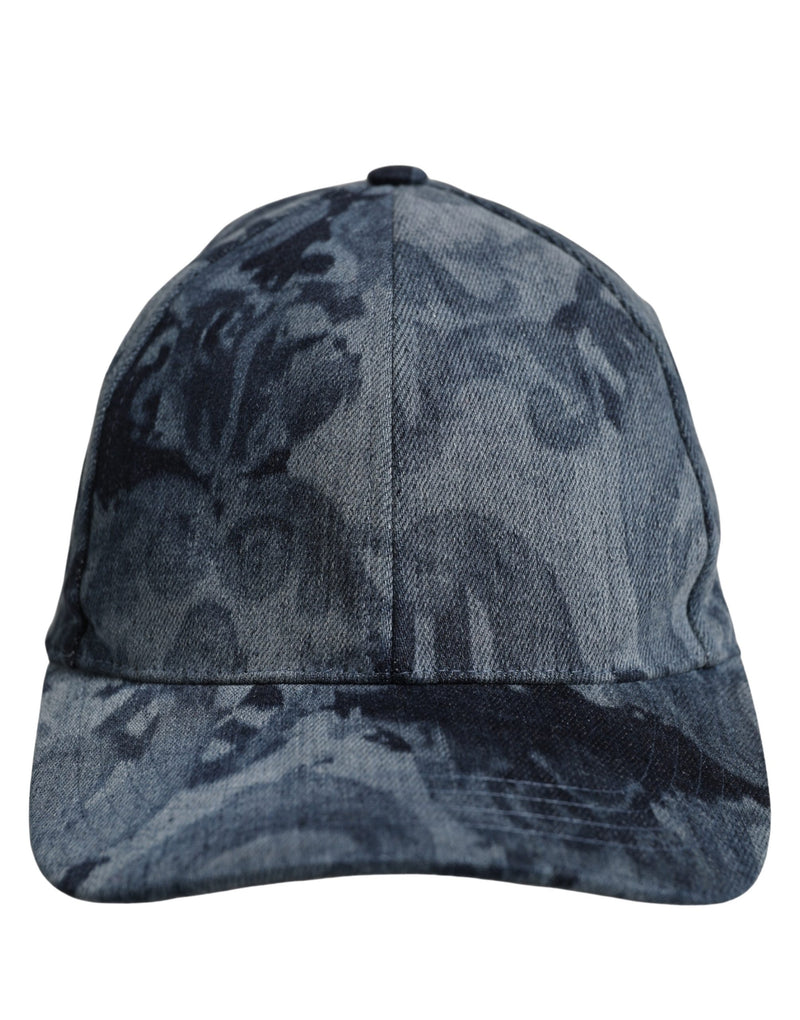 Casquette de baseball en coton bleu Dolce & Gabbana pour homme avec logo imprimé
