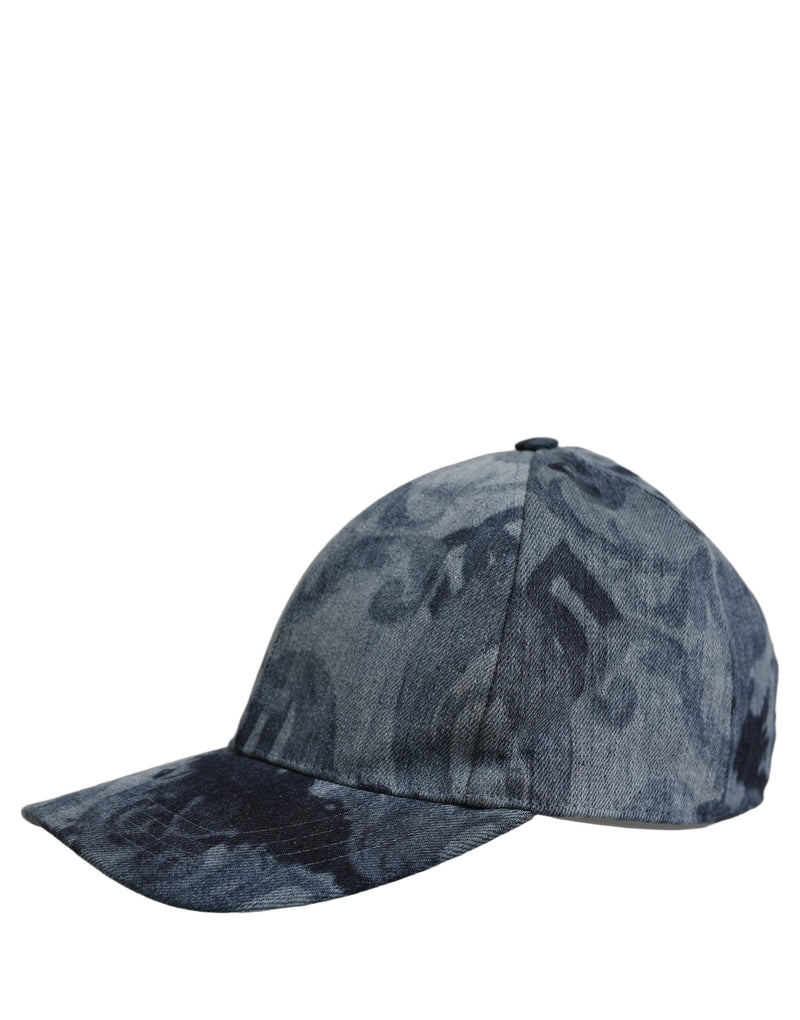 Casquette de baseball en coton bleu Dolce & Gabbana pour homme avec logo imprimé