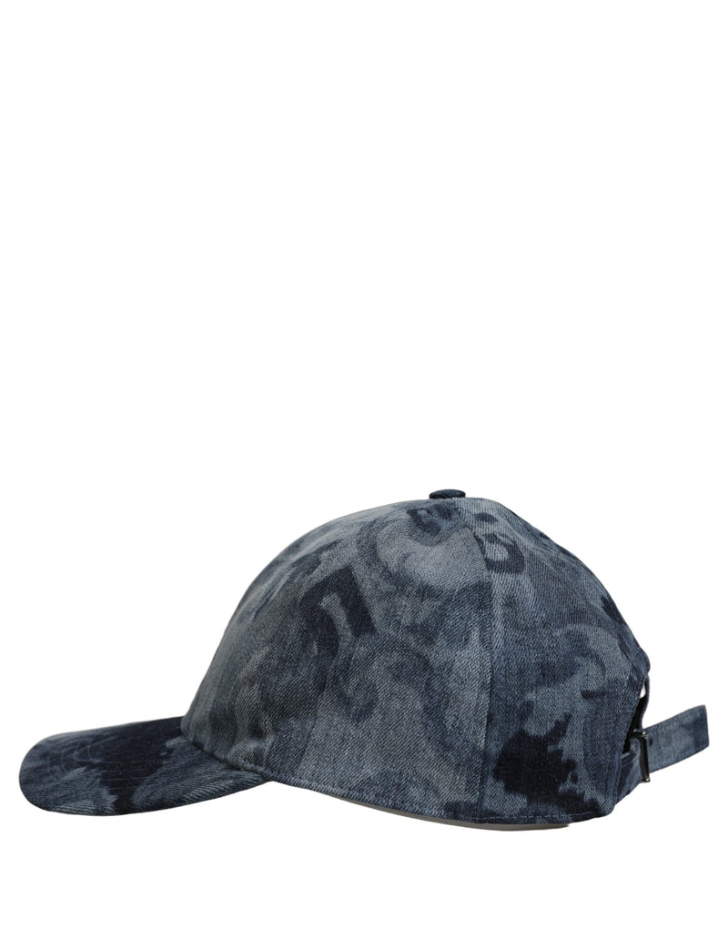 Casquette de baseball en coton bleu Dolce & Gabbana pour homme avec logo imprimé