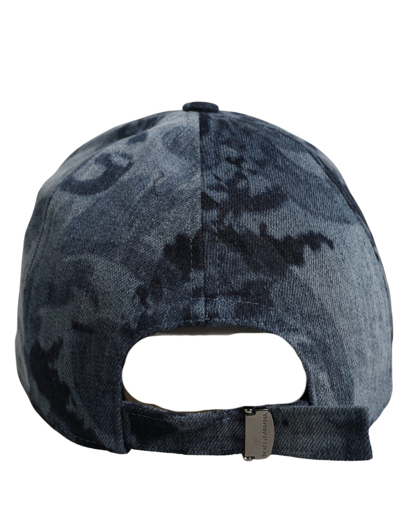 Casquette de baseball en coton bleu Dolce & Gabbana pour homme avec logo imprimé