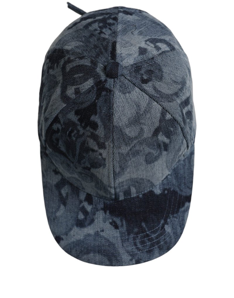 Casquette de baseball en coton bleu Dolce & Gabbana pour homme avec logo imprimé