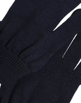 Dolce & Gabbana Homme Gants d'Hiver en Cachemire Tricoté Bleu Foncé