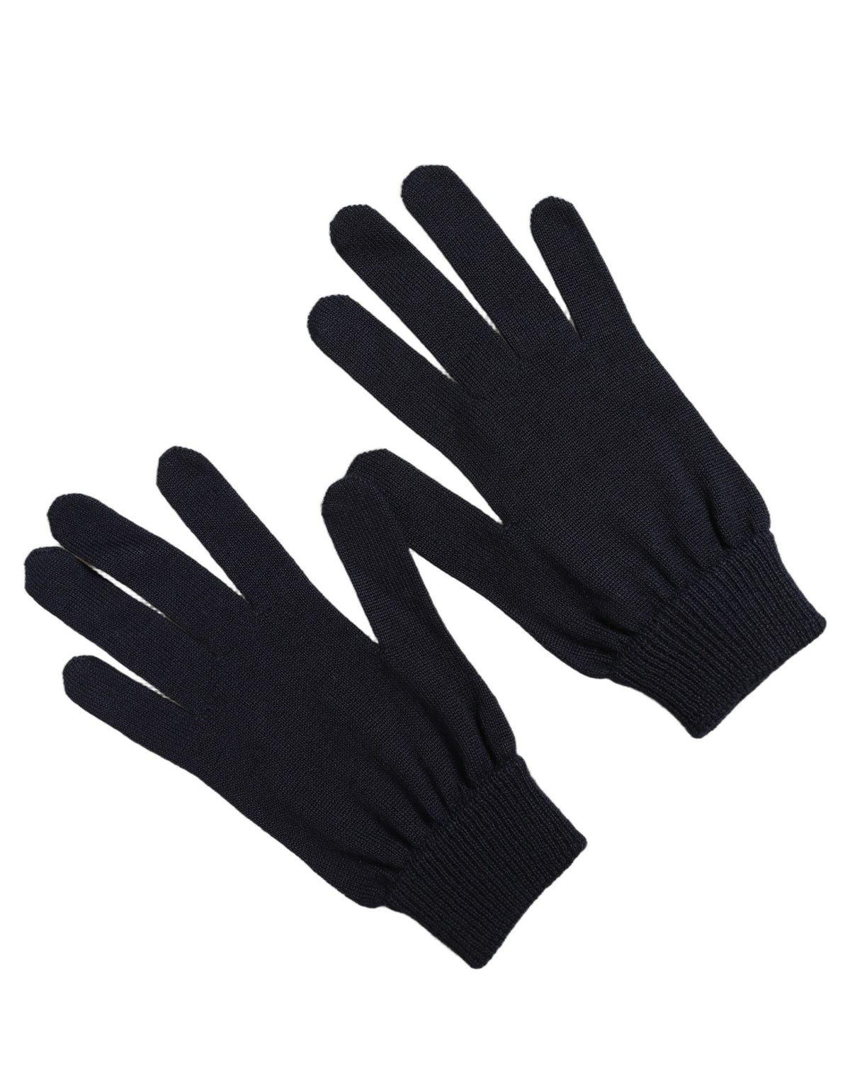 Dolce & Gabbana Homme Gants d'Hiver en Cachemire Tricoté Bleu Foncé