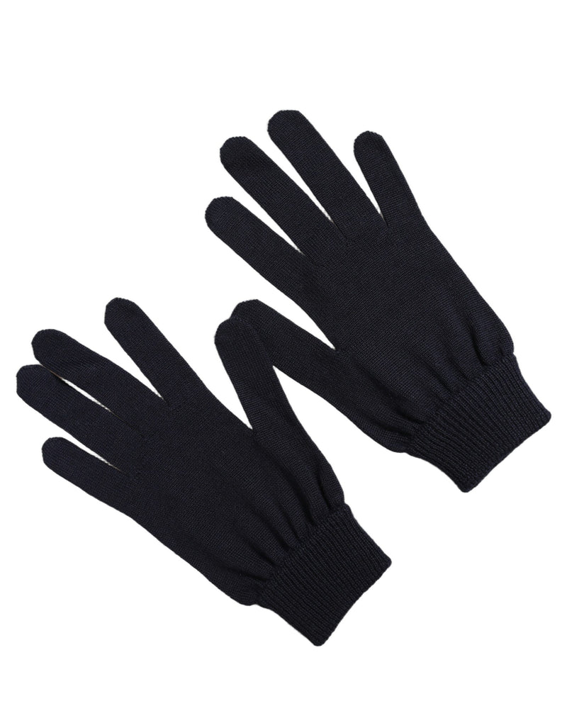 Dolce & Gabbana Homme Gants d'Hiver en Cachemire Tricoté Bleu Foncé