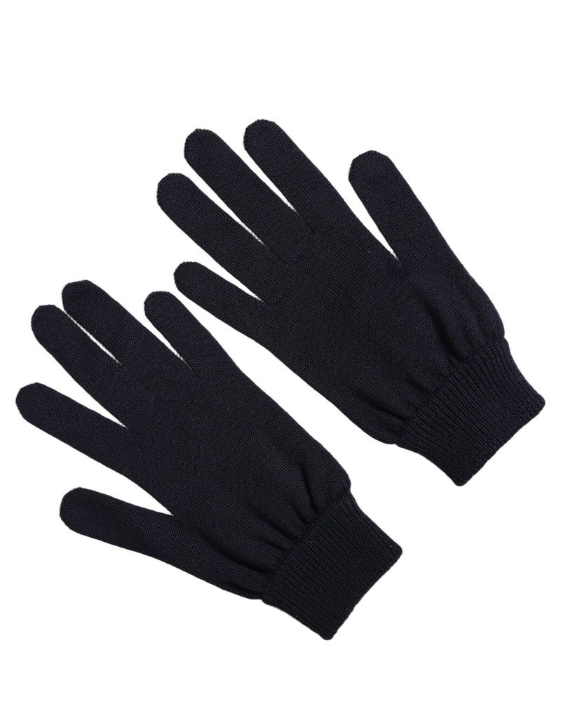Dolce & Gabbana Homme Gants d'Hiver en Cachemire Tricoté Bleu Foncé