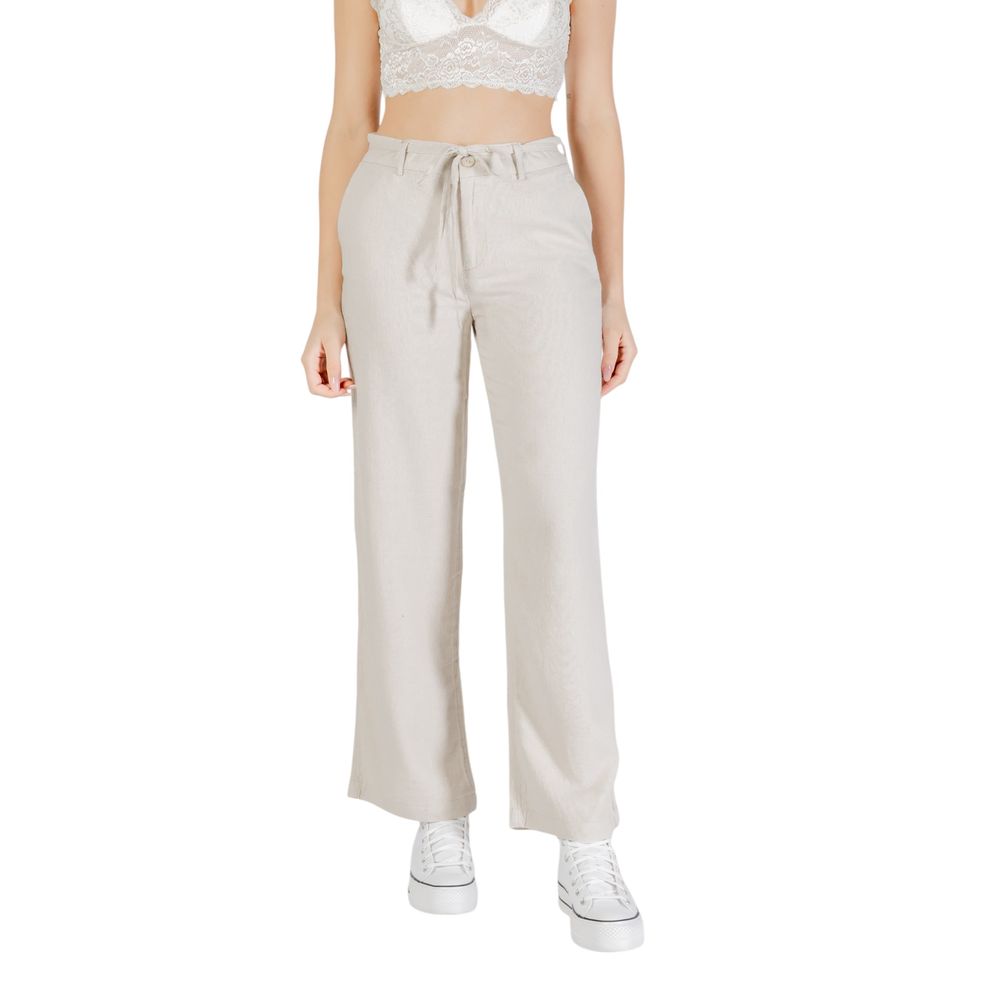 Seul pantalon décontracté en viscose beige