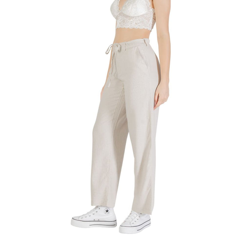 Seul pantalon décontracté en viscose beige