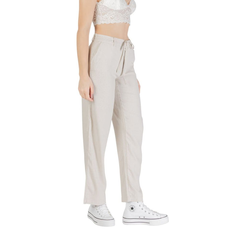 Seul pantalon décontracté en viscose beige
