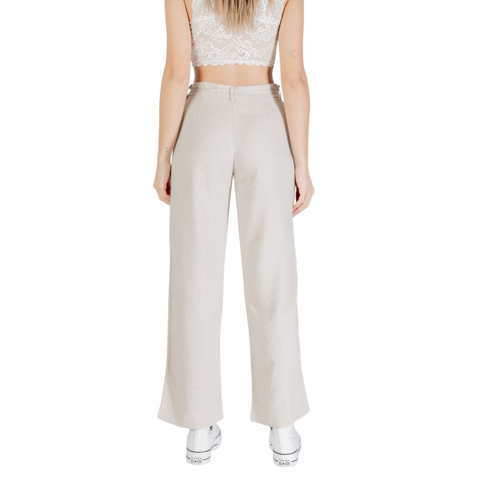 Seul pantalon décontracté en viscose beige