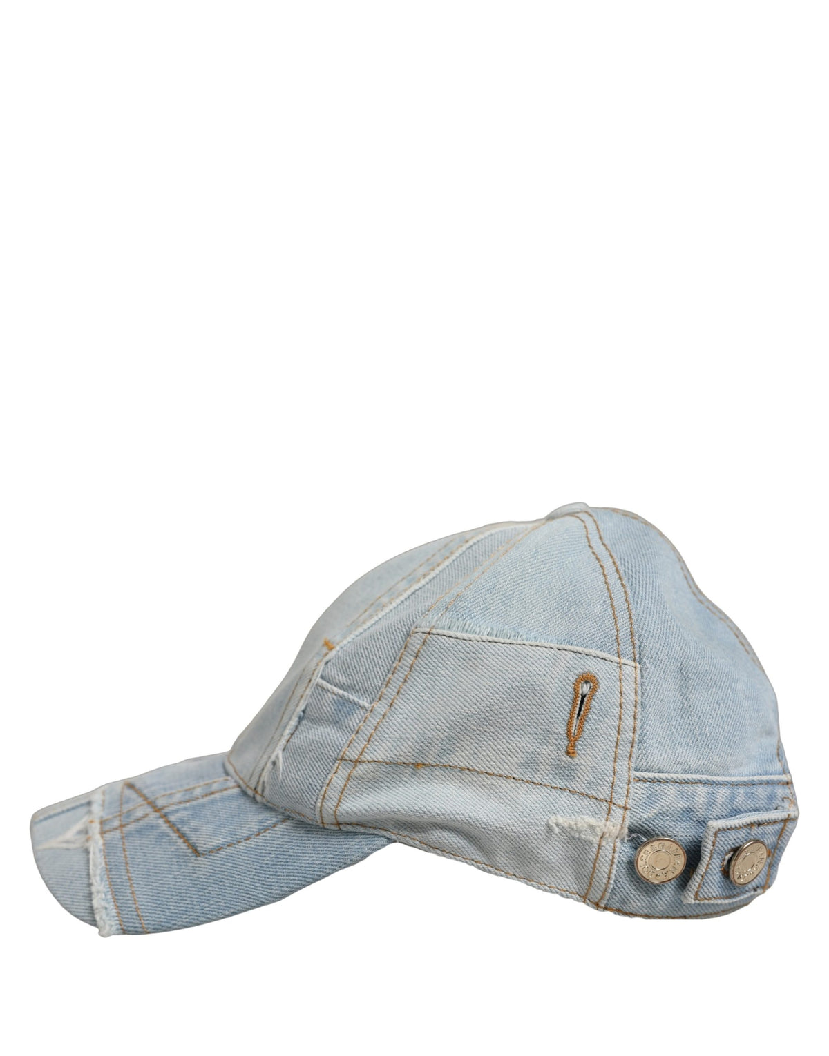 Casquette de baseball en jean de coton patchwork bleu Dolce & Gabbana pour homme