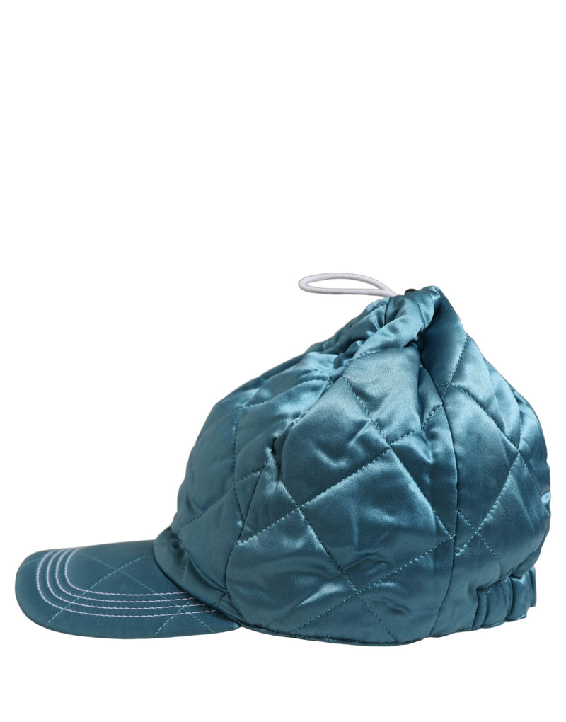 Casquette de baseball matelassée en polyester sarcelle Dolce & Gabbana pour homme