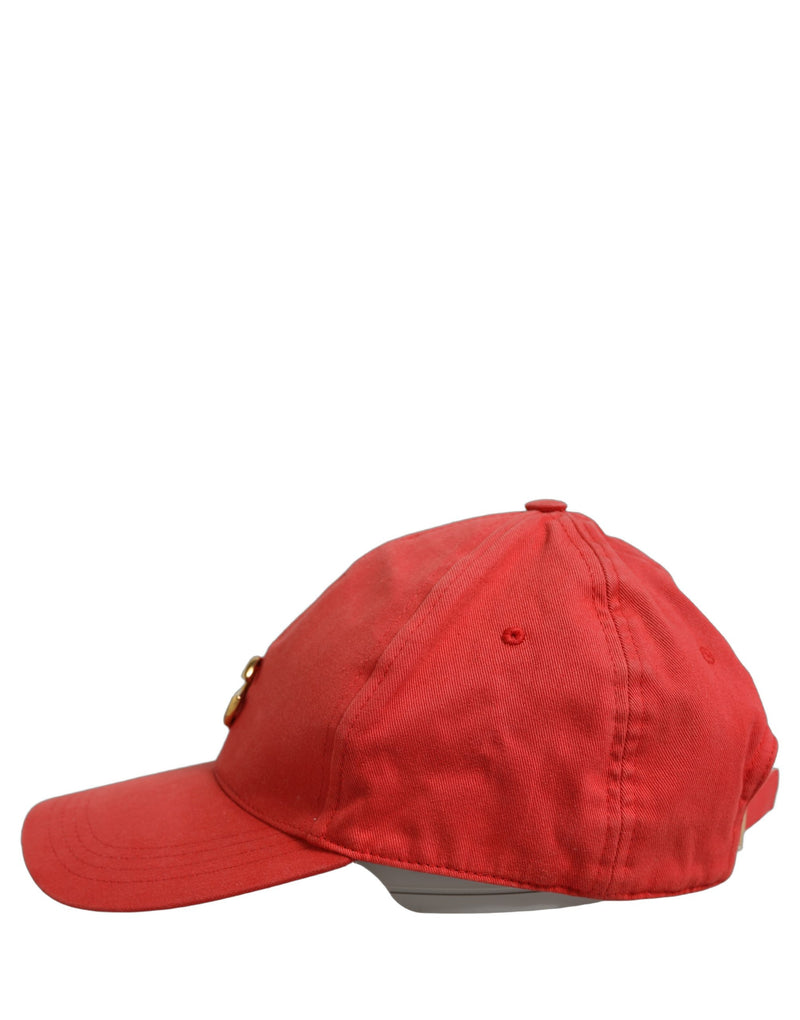 Casquette de baseball rouge en coton avec plaque logo DG Dolce & Gabbana pour homme