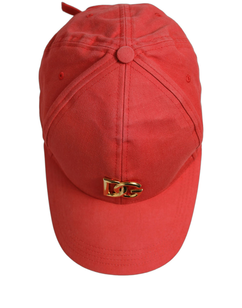 Casquette de baseball rouge en coton avec plaque logo DG Dolce & Gabbana pour homme