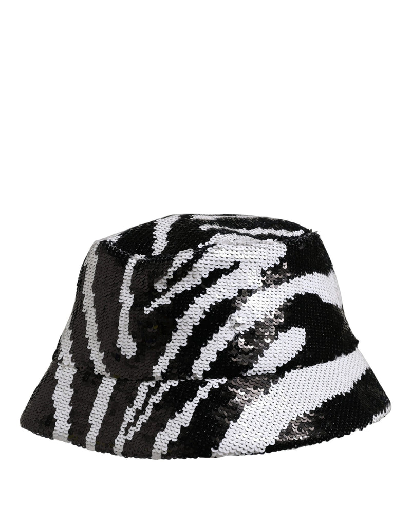 Casquette Bob Dolce & Gabbana Homme Noir Blanc Zèbre Paillettes