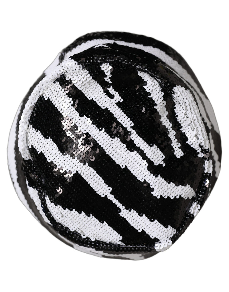 Casquette Bob Dolce & Gabbana Homme Noir Blanc Zèbre Paillettes
