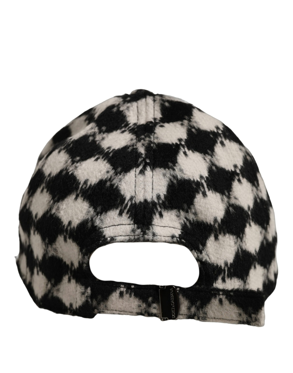 Casquette de baseball en laine Dolce & Gabbana pour homme noire et blanche à motif diamant