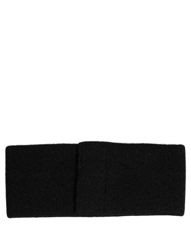 Bandeau Dolce & Gabbana pour homme en cachemire noir avec plaque logo, taille unique