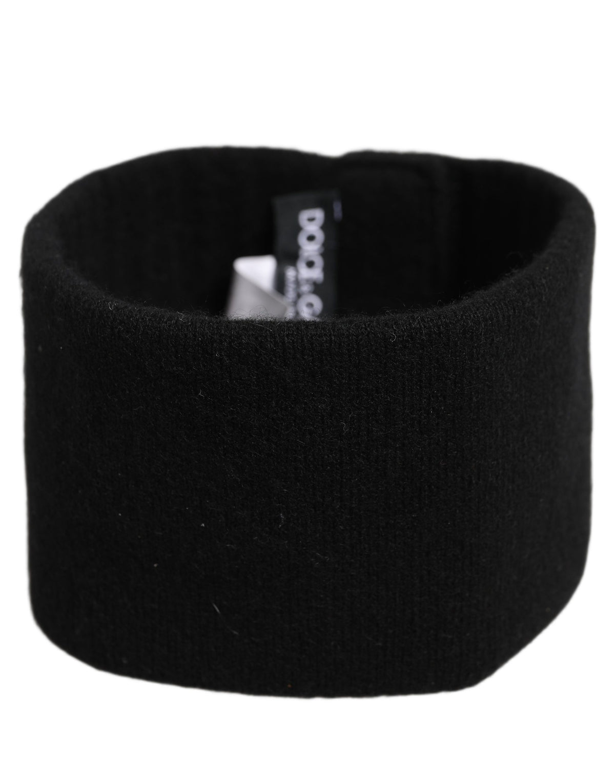 Dolce & Gabbana Bandeau Homme Noir Cachemire Maille Logo Taille Unique