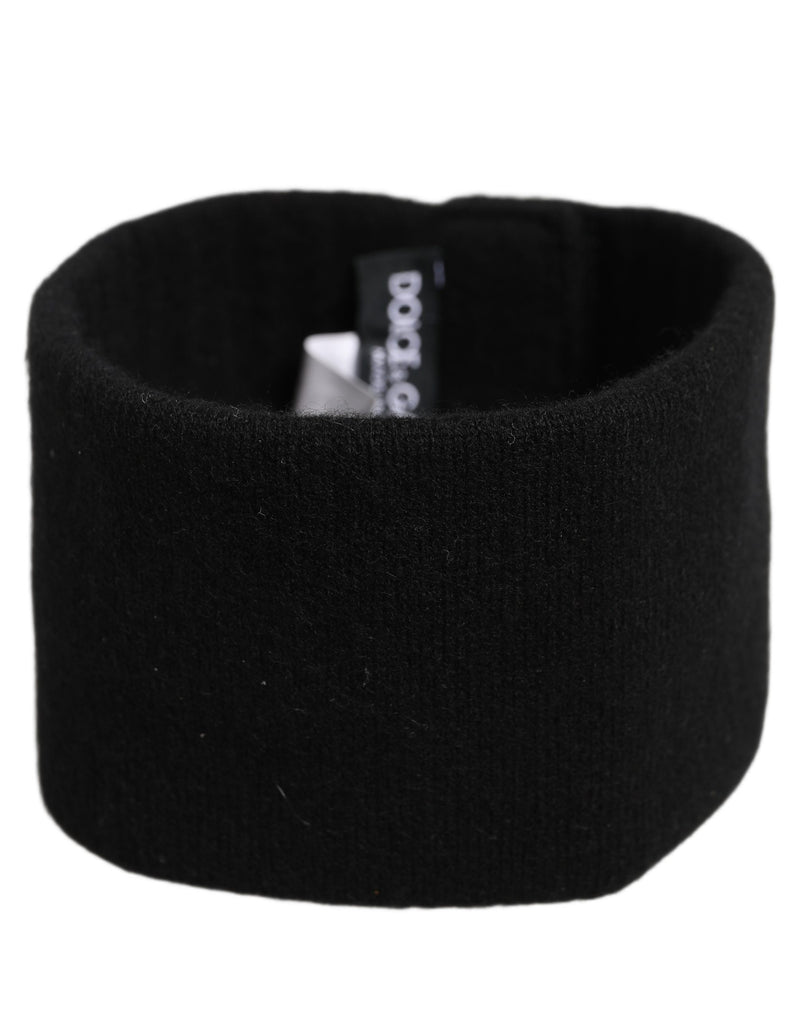 Dolce & Gabbana Bandeau Homme Noir Cachemire Maille Logo Taille Unique