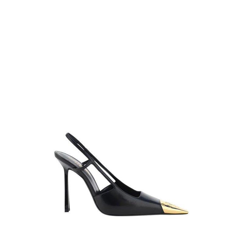 Escarpins Saint Laurent noirs en agneau Ovis Aries Aries à talon haut