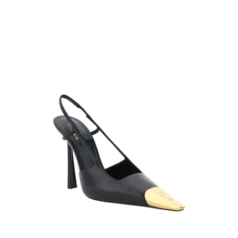 Escarpins Saint Laurent noirs en agneau Ovis Aries Aries à talon haut