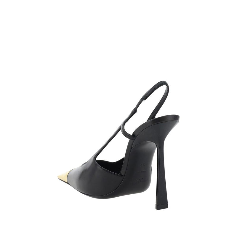 Escarpins Saint Laurent noirs en agneau Ovis Aries Aries à talon haut