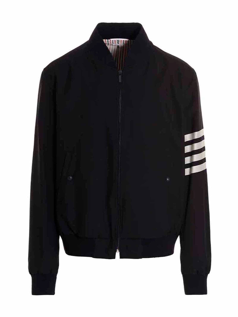 Bomber en laine bleue Thom Browne