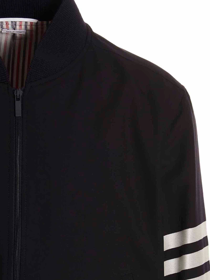 Bomber en laine bleue Thom Browne