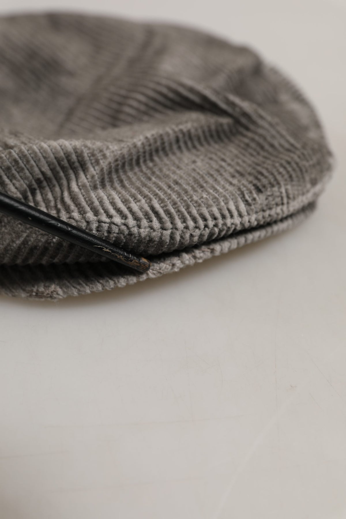 Casquette Gavroche Dolce & Gabbana Homme en Coton et Velours Côtelé Gris