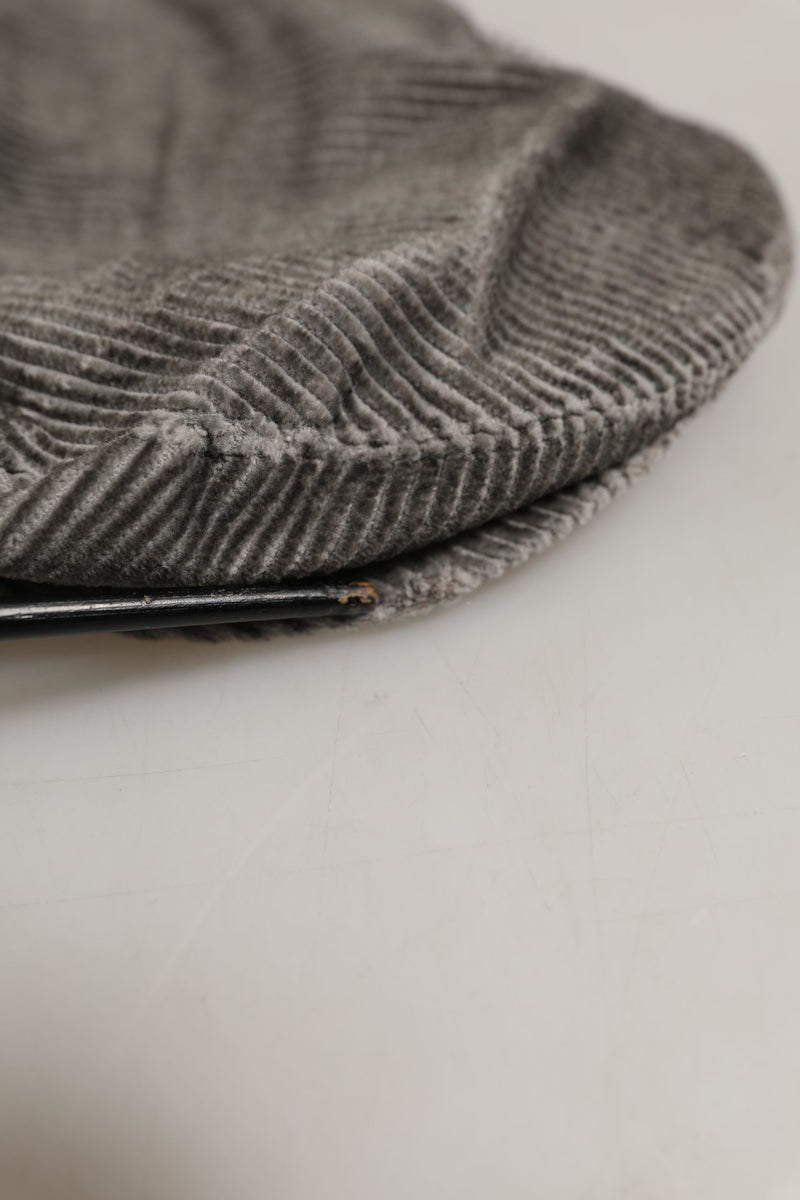 Casquette Gavroche Dolce & Gabbana Homme en Coton et Velours Côtelé Gris