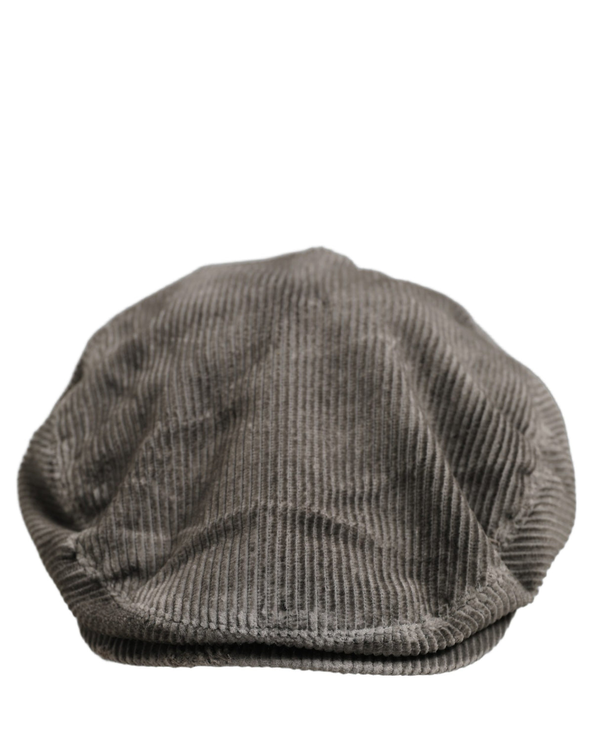 Casquette Gavroche Dolce & Gabbana Homme en Coton et Velours Côtelé Gris
