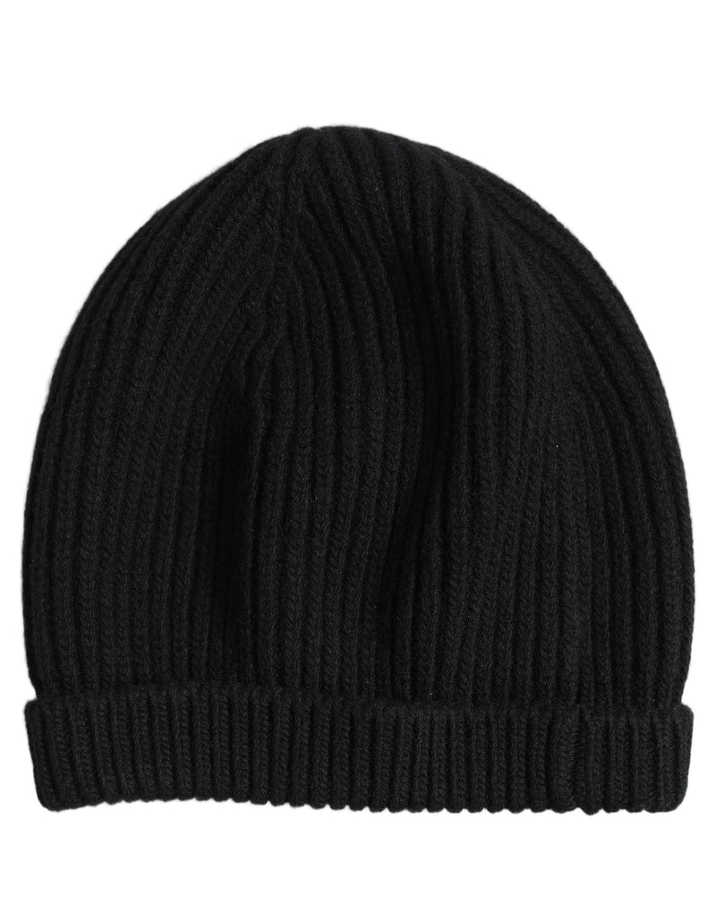 Dolce & Gabbana Homme Bonnet d'hiver en Laine Noir Tricoté Casquette Taille Unique