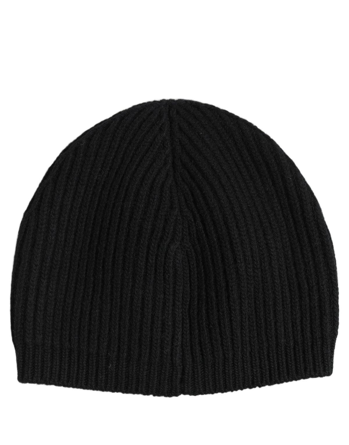 Dolce & Gabbana Hommes Bonnet en Laine Tricoté Noir Hiver Taille Unique