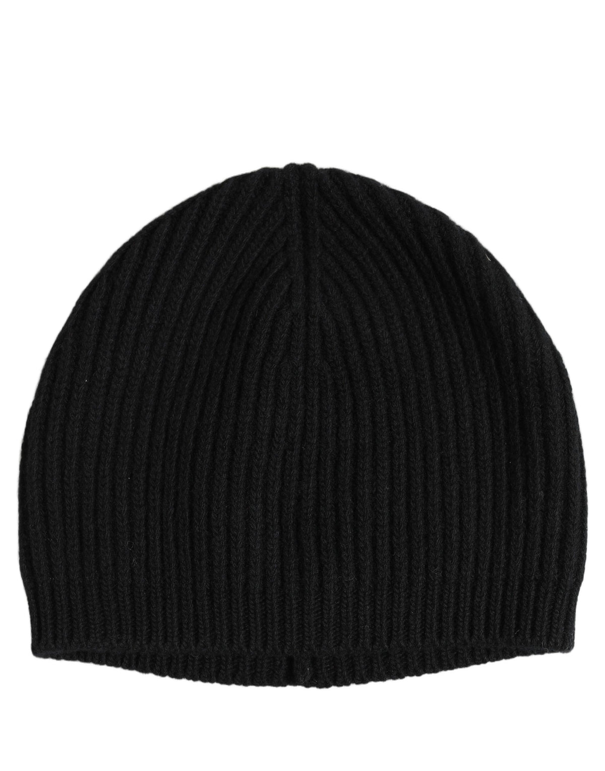Dolce & Gabbana Hommes Bonnet en Laine Tricoté Noir Hiver Taille Unique