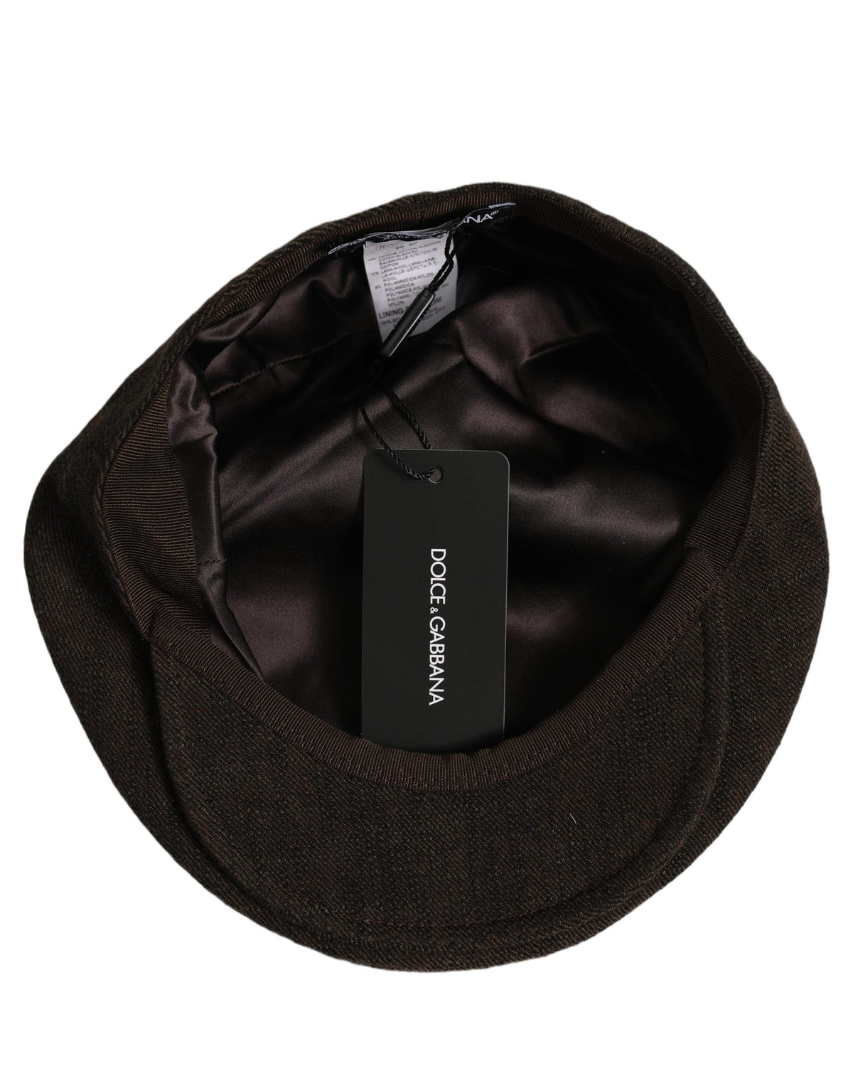 Casquette Plate Newsboy Dolce & Gabbana Homme en Coton Marron