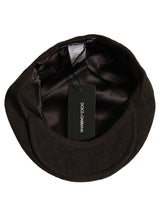 Casquette Plate Newsboy Dolce & Gabbana Homme en Coton Marron