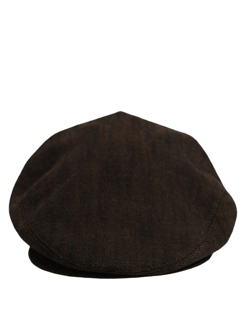 Dolce & Gabbana Men Brown Cotton Flat Cloth Newsboy Cap Hat