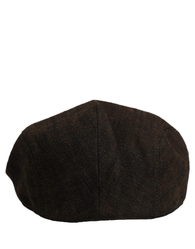 Dolce & Gabbana Men Brown Cotton Flat Cloth Newsboy Cap Hat