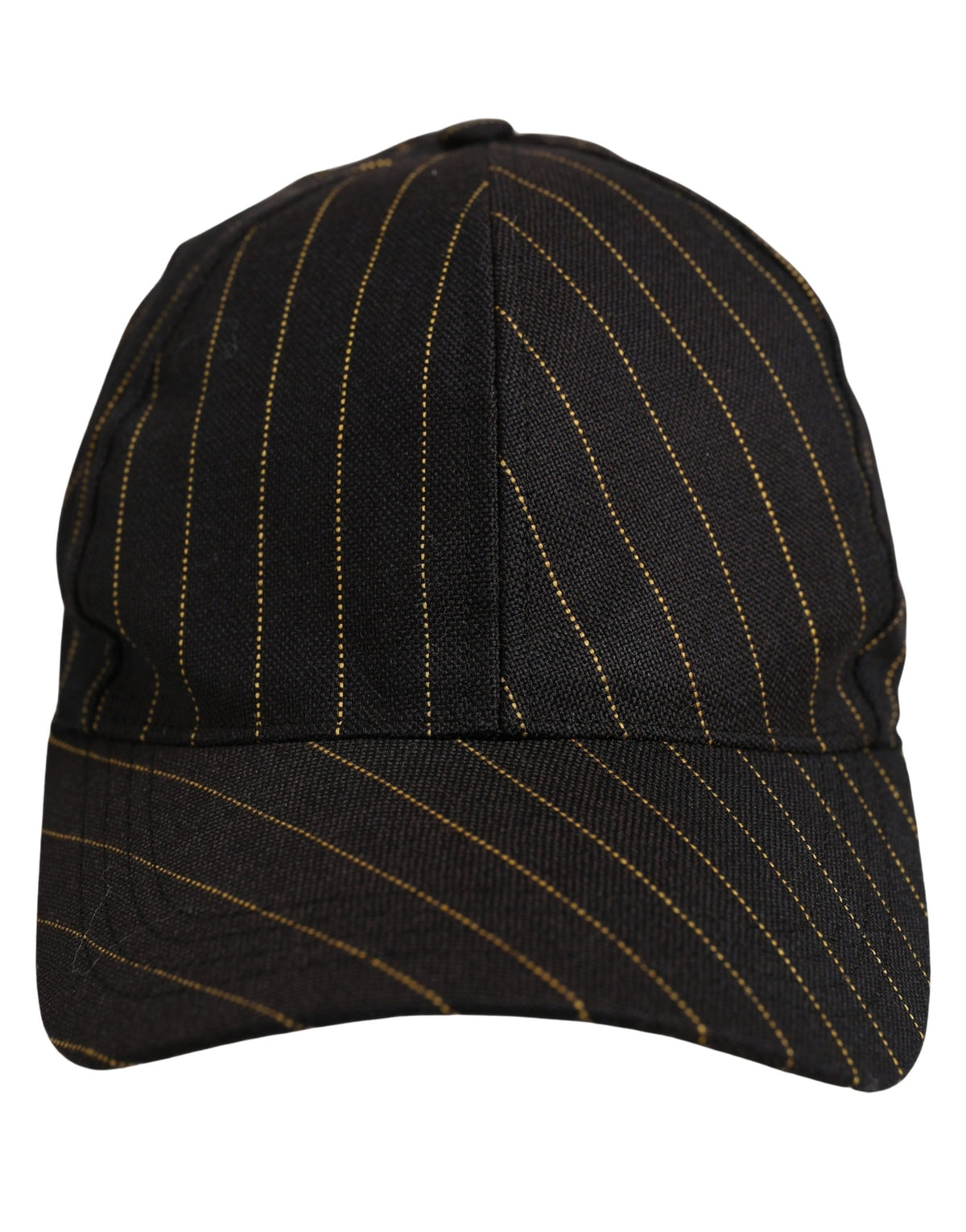 Casquette de baseball en coton rayé noir et doré Dolce & Gabbana