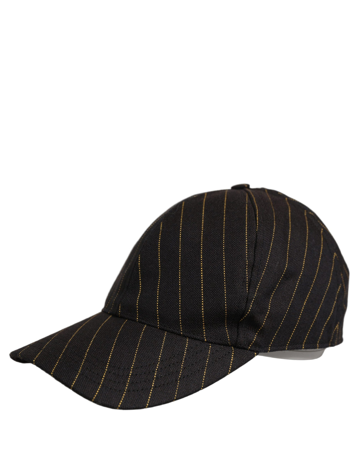 Casquette de baseball en coton rayé noir et doré Dolce & Gabbana