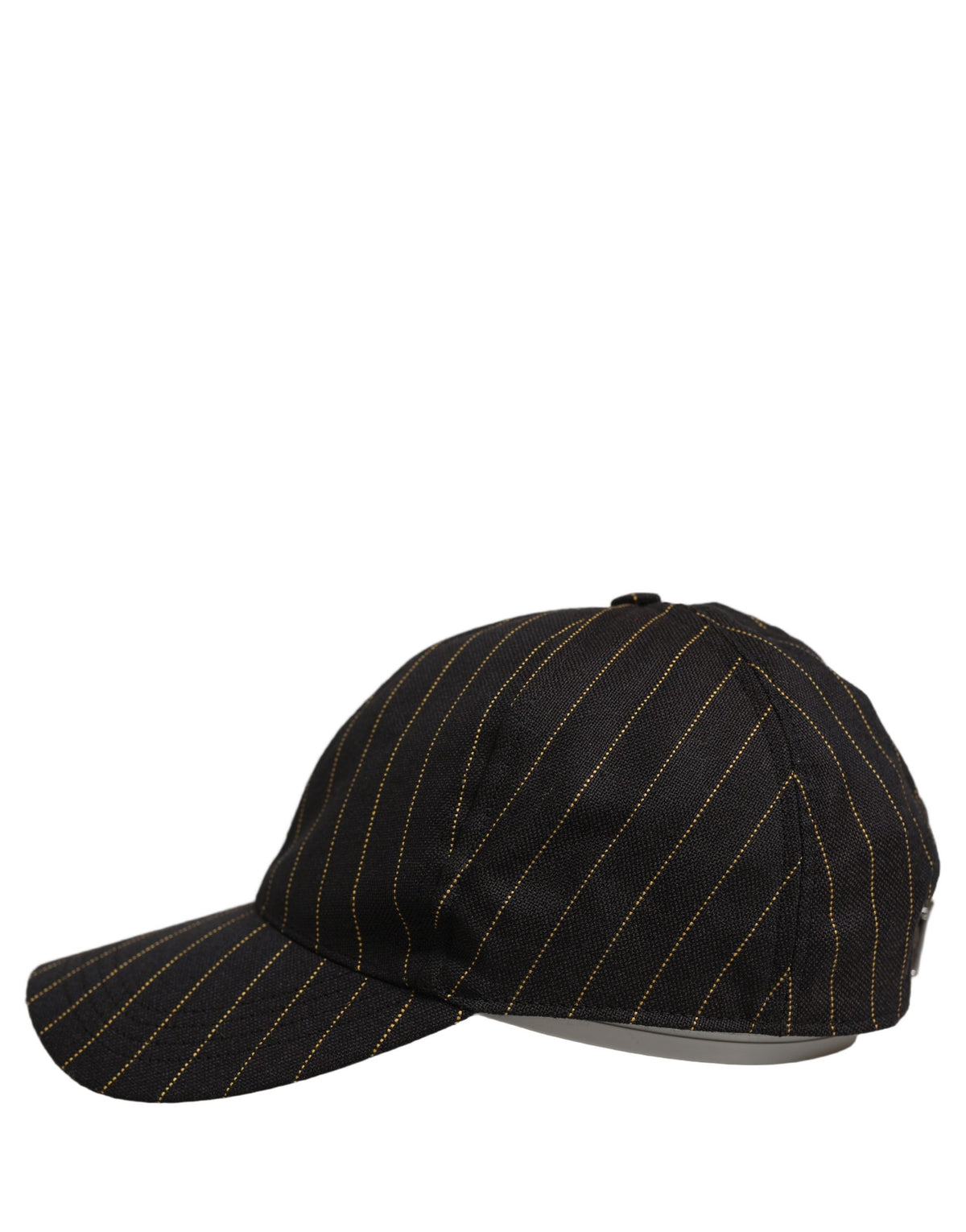 Casquette de baseball en coton rayé noir et doré Dolce & Gabbana