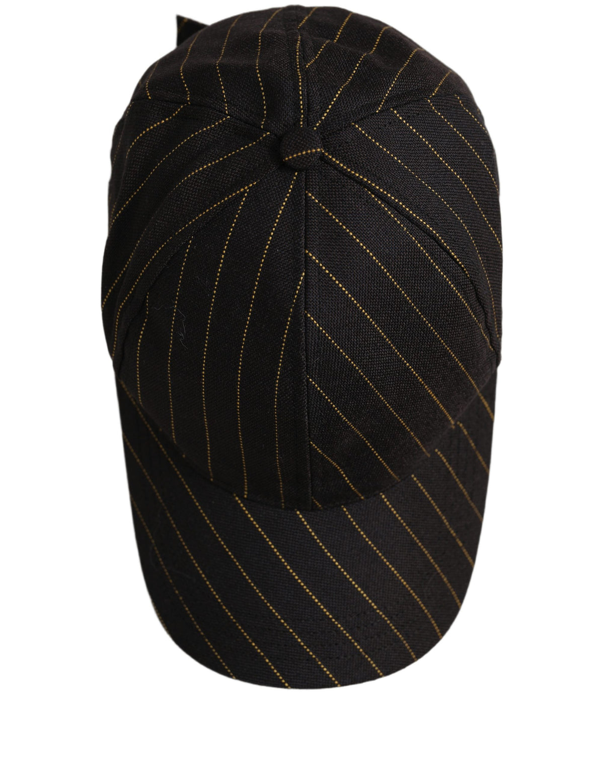 Casquette de baseball en coton rayé noir et doré Dolce & Gabbana