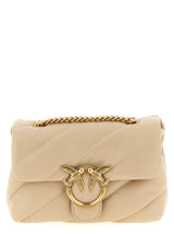 PINKO Sac bandoulière beige en cuir d'agneau